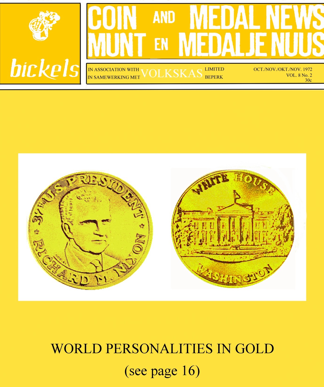 Bickels Coin & Medal News October November 1972 Vol 8 No 2